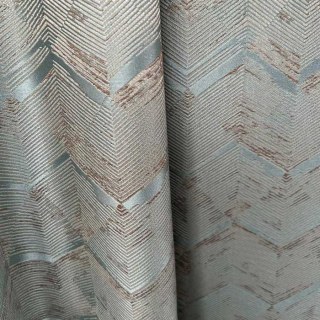 Zigzag Symphonie Chevron Canard Bleu Faux Soie Moderne Rideaux Géométriques 4