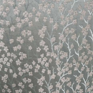 Fleurs de cerisier pastel rose & vert menthe rideau occultant en chenille 5