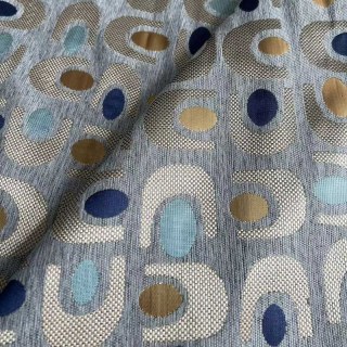 Circle Vibe Moderne du Milieu du Siècle Multicolore Gris Géométrique Chenille Rideau Occultant 3