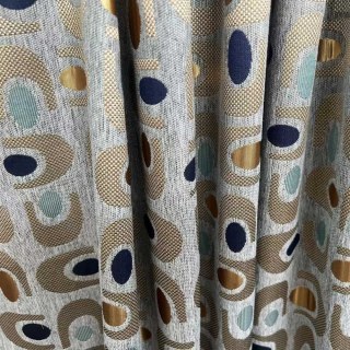 Circle Vibe Moderne du Milieu du Siècle Multicolore Gris Géométrique Chenille Rideau Occultant