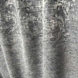De Luxe Jacquard Gris Argenté Rideau Damassé 2