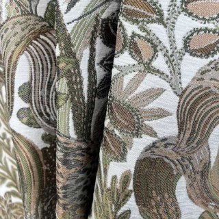 Feuillage Exotique Chic Rideau Bloquant la Lumière Vert Olive & Marron Style Rétro Tropical 2