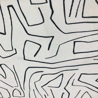 Graffiti Soul Noir et Blanc Abstrait Ligne Art Chenille Rideau