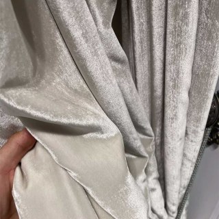 Opulence Crème Champagne Soie Éclatante Légère Voile Translucide Rideau de Velours 2
