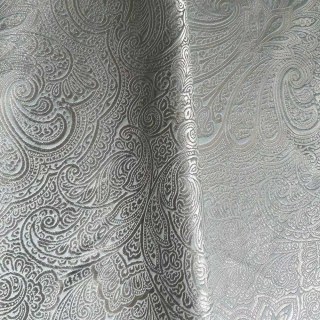 Opulent Floral Luxe Jacquard Canard Bleu & Gris Damas Rideau 2