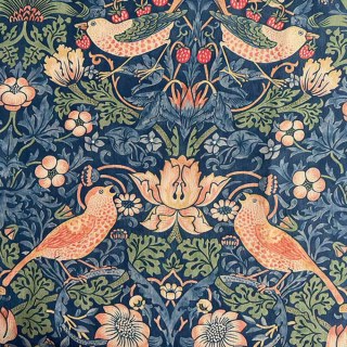 Strawberry Thief William Morris Bleu Marine Chenille Rideau Floral 4