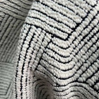 Tissage Chuchotement Géométrique Noir & Blanc Chenille de Laine Lourde Rideau 2