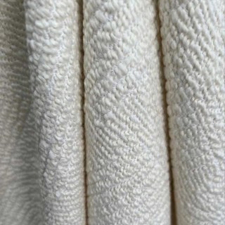 Tissu chuchotant tissé géométrique ivoire blanc lourd en chenille de laine rideau 2