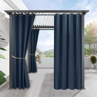 Del Mar Imperméable Anti-Lumière Marine Bleu Lin Style Rideau d'Extérieur