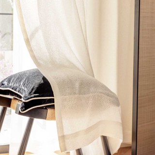 French Chic Beige Crème Rideau Voile Épais 2