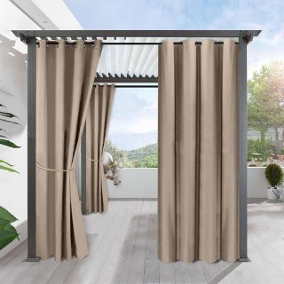 Del Mar Imperméable Anti-Lumière Kaki Mocha Rideau d'Extérieur Style Lin 1