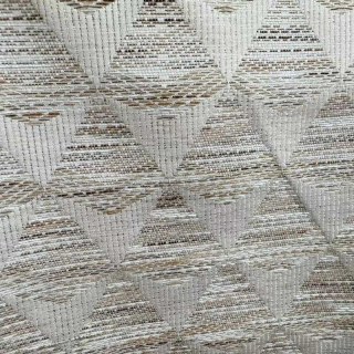 Diamond Mirage Jacquard Crème Sable Rideaux Géométriques 4