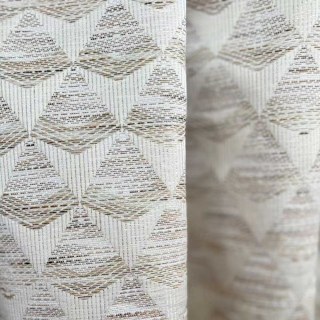 Diamond Mirage Jacquard Crème Sable Rideaux Géométriques 3