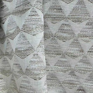 Diamond Mirage Jacquard Crème Sable Rideaux Géométriques 2