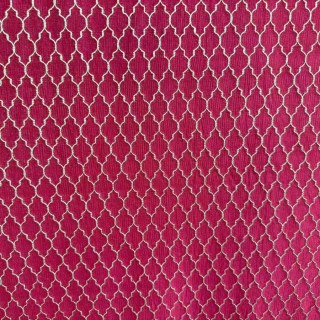 Fancy Trellis Jacquard 3D Vin de Bourgogne Rideaux arabesques rouges avec des détails dorés 6