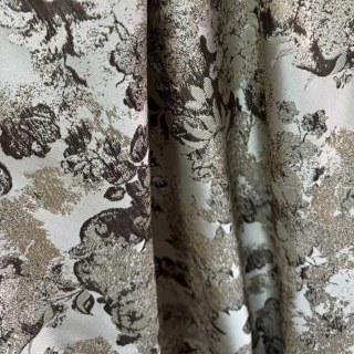 Rideaux jacquard beige crème Rêverie florale 2