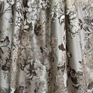 Rideaux jacquard beige crème Rêverie florale 3