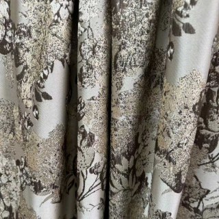 Rideaux jacquard beige crème Rêverie florale 1