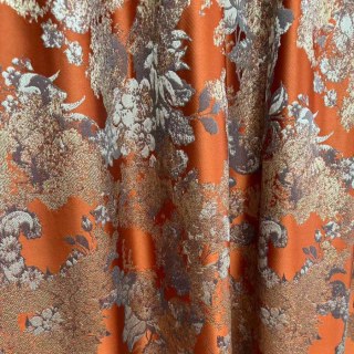 Rideaux jacquard terracotta orange Rêve Floral