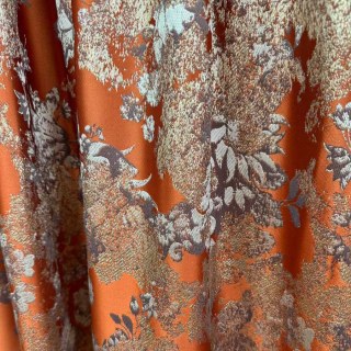 Rideaux jacquard terracotta orange Rêve Floral 3