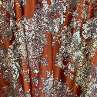 Rideaux jacquard terracotta orange Rêve Floral 4