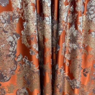 Rideaux jacquard terracotta orange Rêve Floral 2
