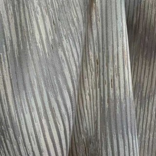 Cascades Dorées Texturées Rayées Gris et Or Rideau 3