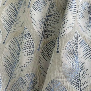 Leaf Dance Luxe Jacquard crème et bleu rideau floral 5