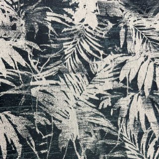 Midnight Palms Encre Bleu Marine Rideaux Tropicaux Floraux 3