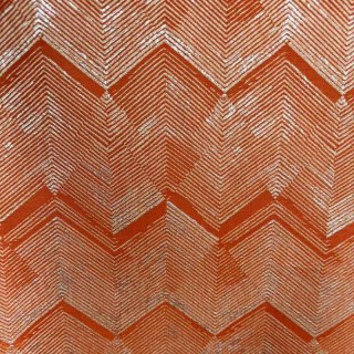 Zigzag Symphonie Chevron Orange Faux Soie Moderne Rideaux Géométriques 5
