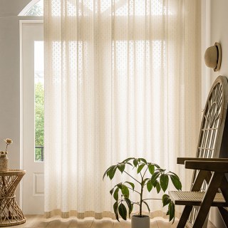 Diamond Veil Crème Rideau Voile Géométrique 1