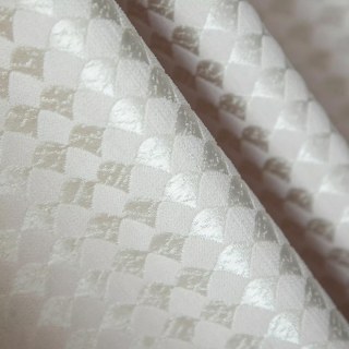 Siren's Satin Crème Blanc Cassé Rideau Géométrique 6