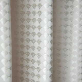 Siren's Satin Crème Blanc Cassé Rideau Géométrique 7