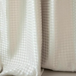 Siren's Satin Crème Blanc Cassé Rideau Géométrique 2