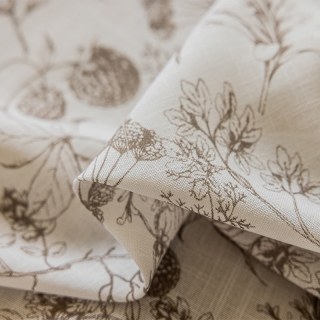 Berry Meadow Mocha Brun Fleurs Voile Rideaux