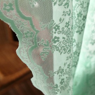 Dentelle Rideau Posey Vert Pastel Rideaux en Voile 4