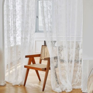Dentelle Rideau Posey Ivoire Blanc Rideaux en Voile 3