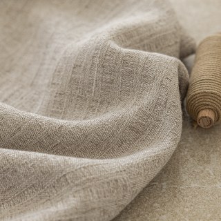 Serene Sands Texturé Beige Crème Rideau en Lin Double Face 2
