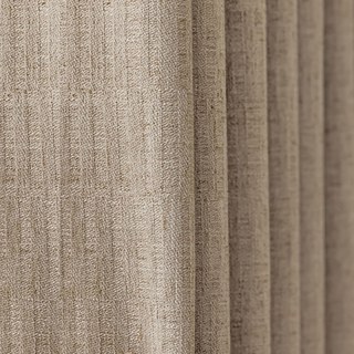 Serene Sands Texturé Beige Crème Rideau en Lin Double Face 7