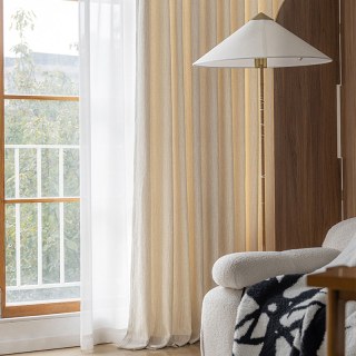 Silken Dune Crème Texturé Chenille Rideau Blanc Cassé 3