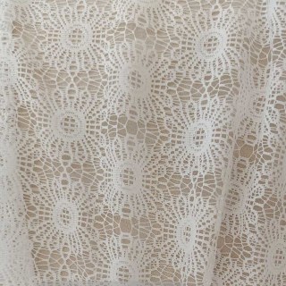 Tournesol Jacquard Ivoire Blanc Rideau en Dentelle et Voile 4