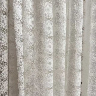 Tournesol Jacquard Ivoire Blanc Rideau en Dentelle et Voile 3