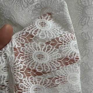 Tournesol Jacquard Ivoire Blanc Rideau en Dentelle et Voile 5