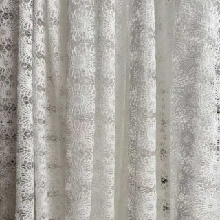 Tournesol Jacquard Ivoire Blanc Rideau en Dentelle et Voile 2