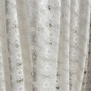 Tournesol Jacquard Ivoire Blanc Rideau en Dentelle et Voile 1