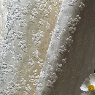 Fleurs de cerisier Crème Rideau occultant en chenille 5