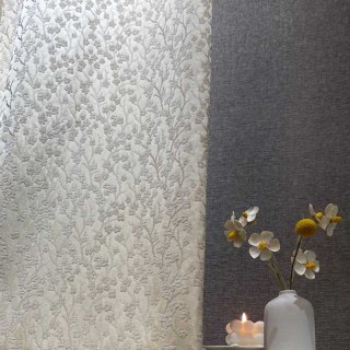 Fleurs de cerisier Crème Rideau occultant en chenille 4