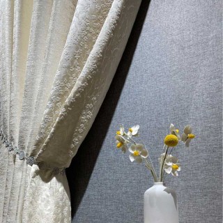 Fleurs de cerisier Crème Rideau occultant en chenille 2
