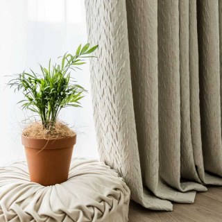 Dune Flow Crème Blanc Cassé Rideaux Voilages Occultants Froissés Écrushés