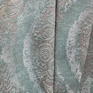 Legacy Luxe Chenille Damas Brun clair & Bleu canard Rideau 2